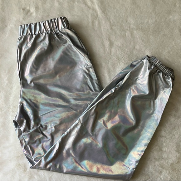 Silver Metallic Joggers - Picture 2 of 7